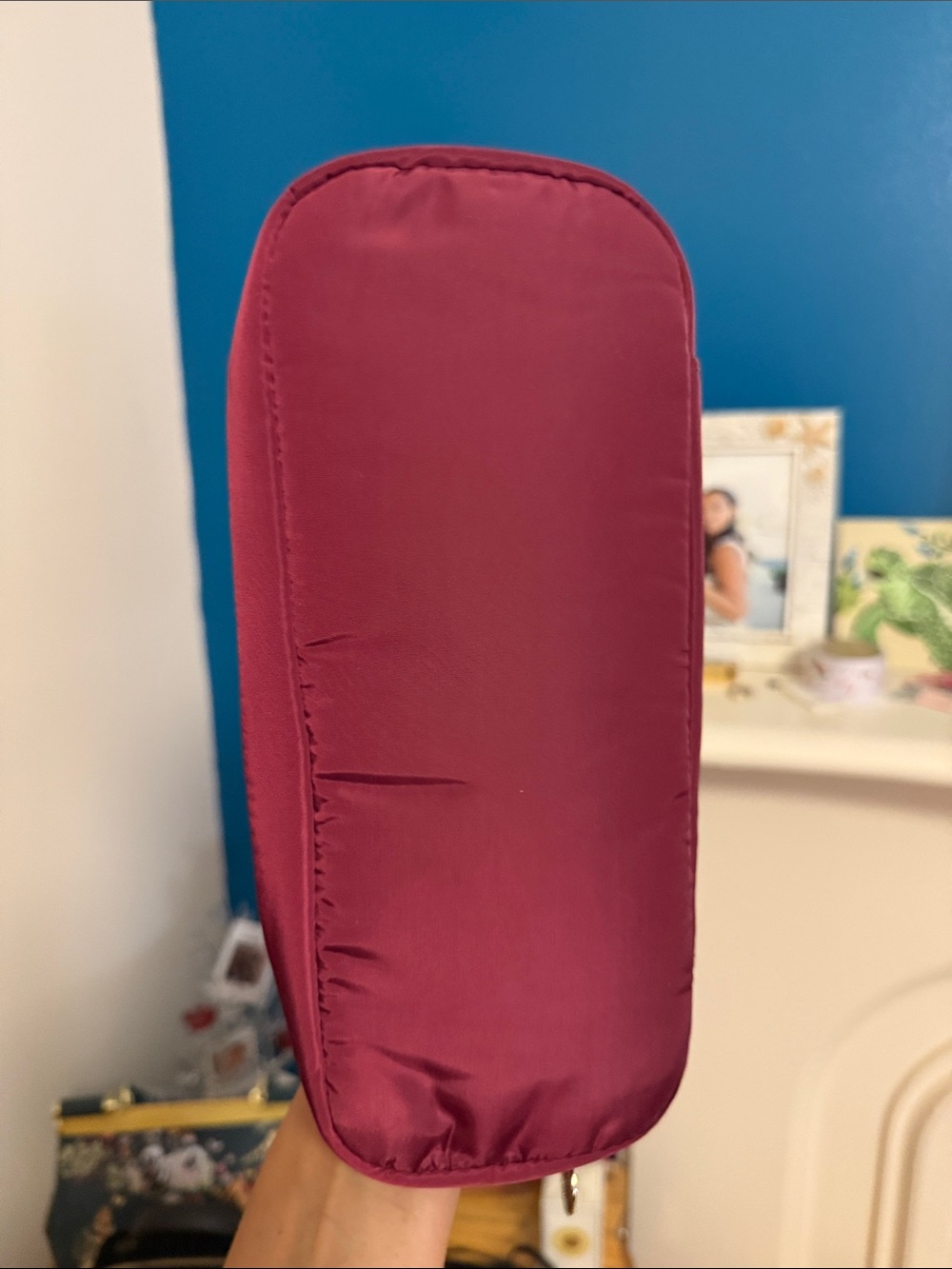Laura Geller Quilted Cosmetic Pouch in Burgundy with Gold Accents - Picture 2 of 5